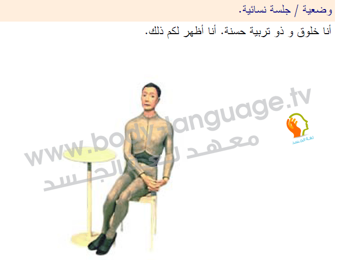 لغة الجسد بالصور - طريقة الجلوس